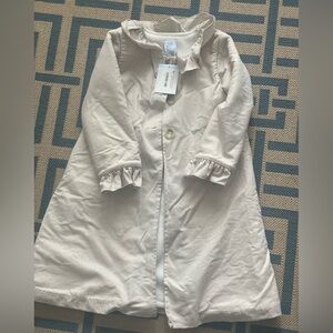 Girls Bella Bliss Cream with Gold sparkle Coat with Ruffle Detail fleece lined